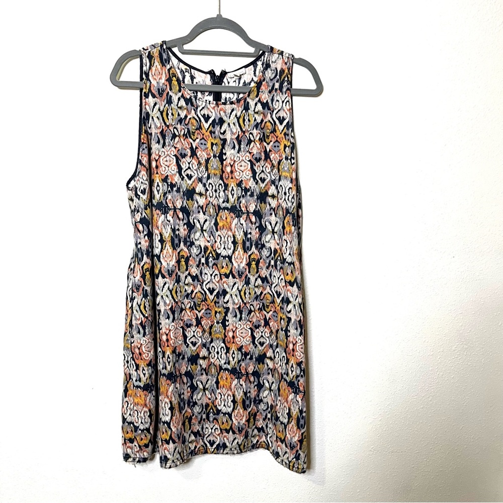 Garnet Hill Multicolor Sleeveless Dress linen tank casual sleeveless sz 16